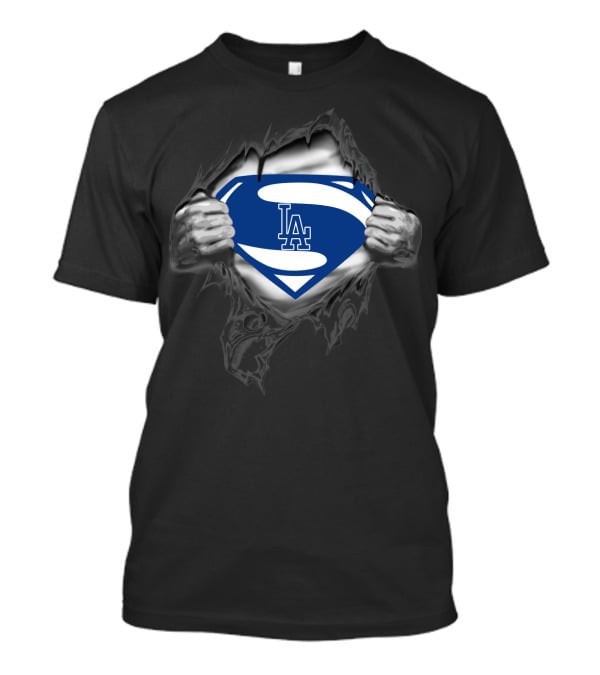 Superman Los Angeles Dodgers Logo Inside S Shield T-Shirt
