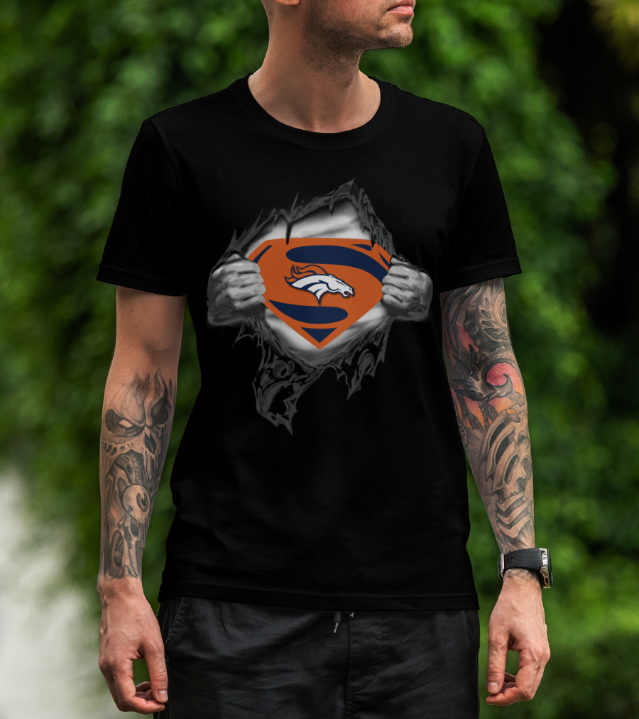 Superman Denver Broncos Logo Tear 52 T-Shirt