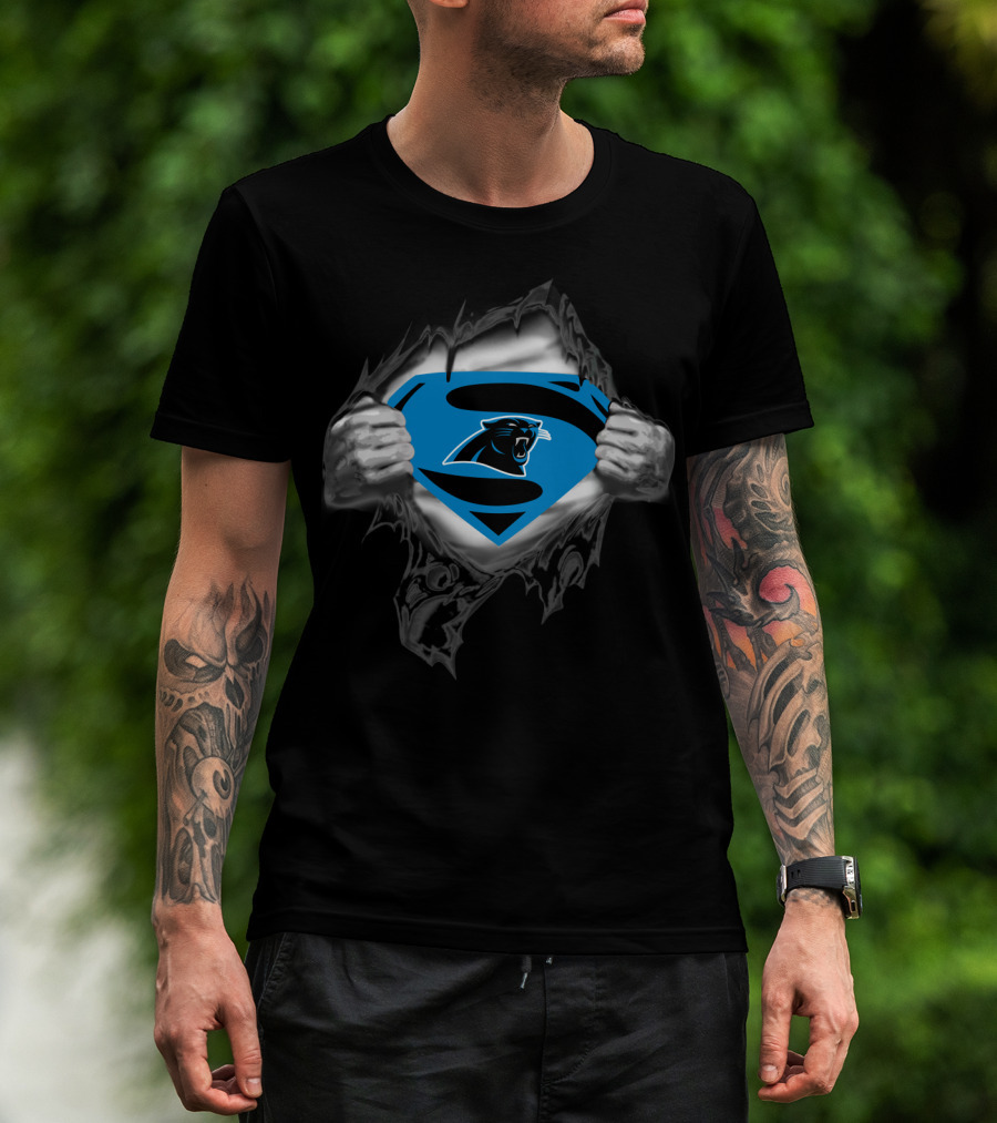 Superhero Rip 57 Carolina Panthers Fusion T-Shirt