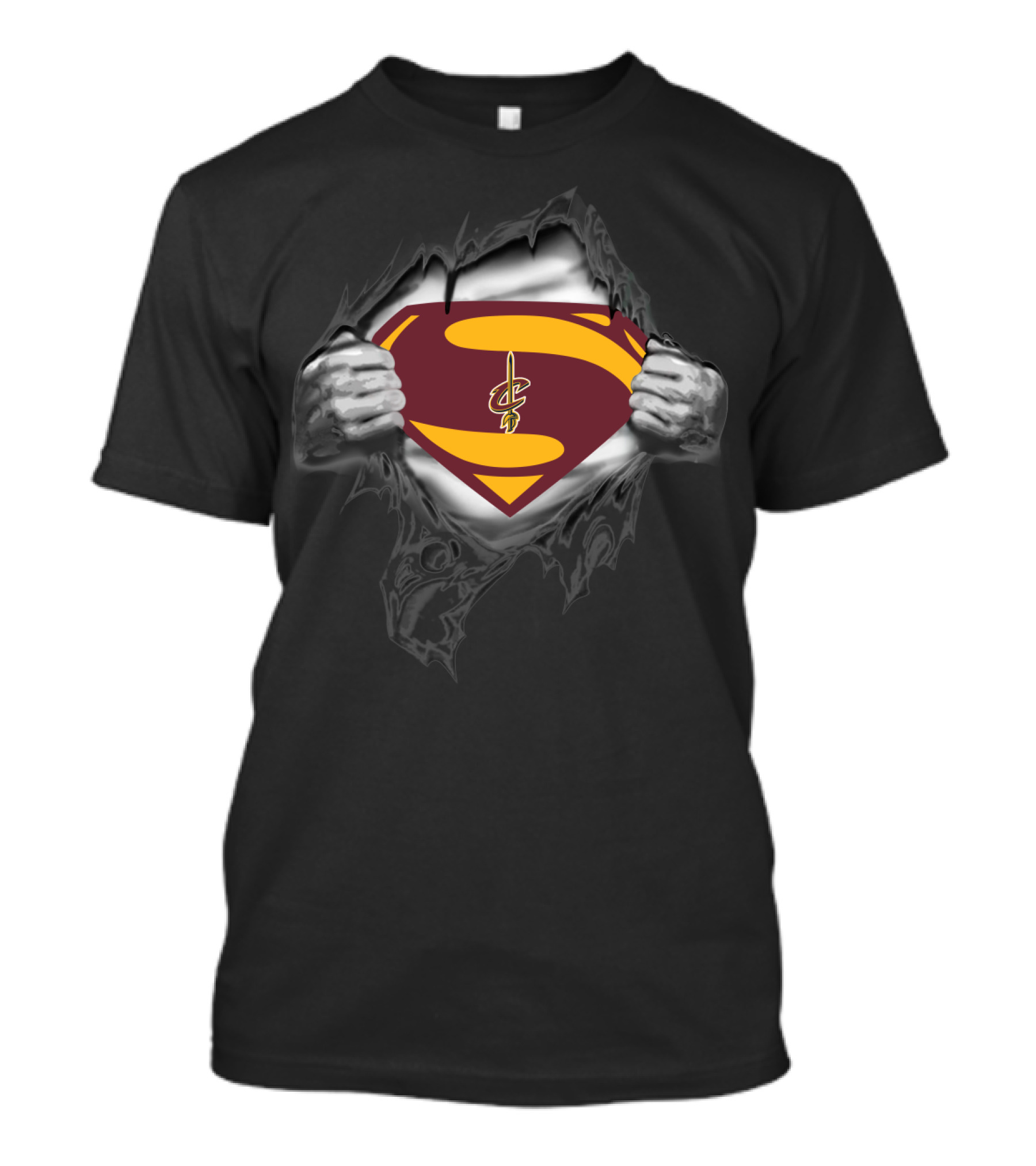 Superman Cavs Shield 87 Cleveland Cavaliers T-Shirt