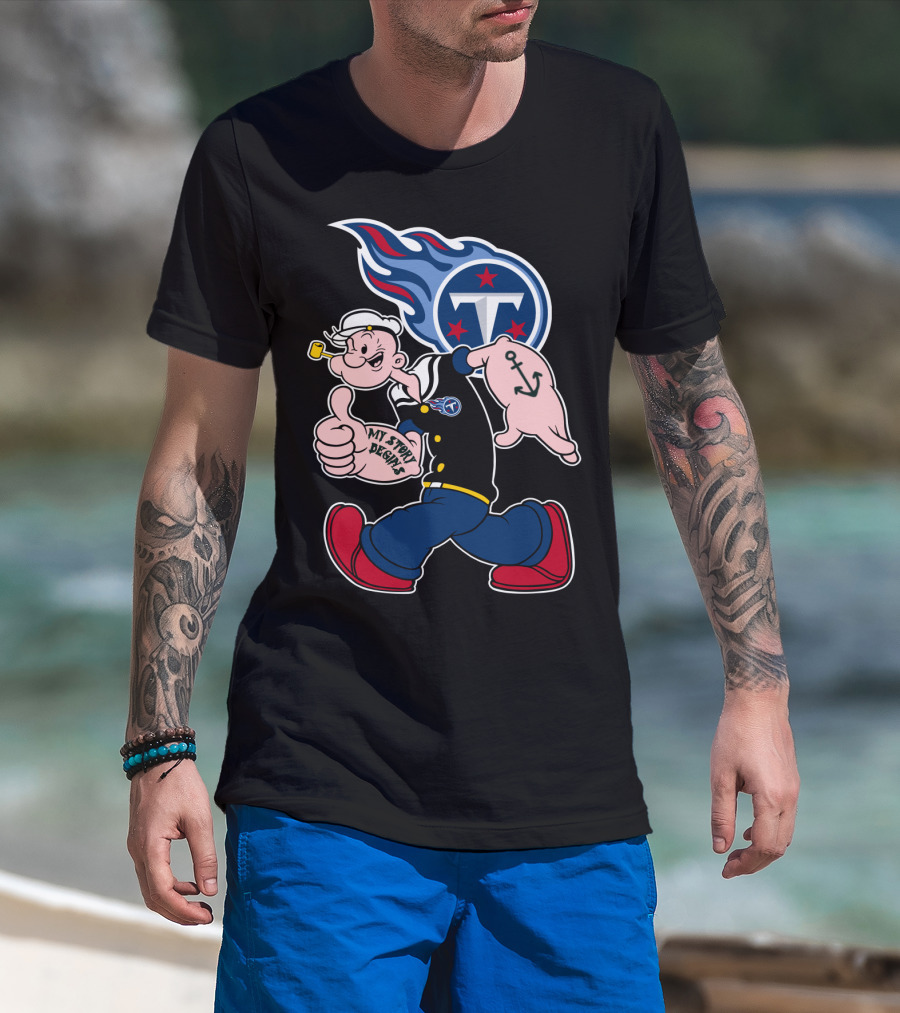 My Story Begins Tennessee Titans Popeye Football T-Shirt