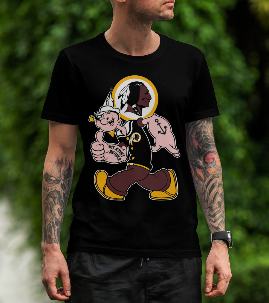 Popeye My Story Begins Washington Redskins Football T-Shirt