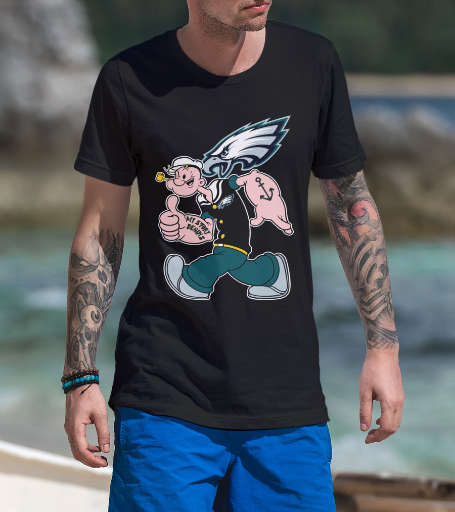 Philadelphia Eagles Popeye My Story Designs T-Shirt