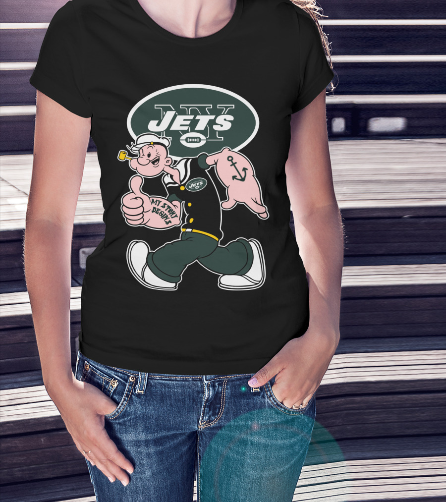 New York Jets Popeye My Story Begins T-Shirt