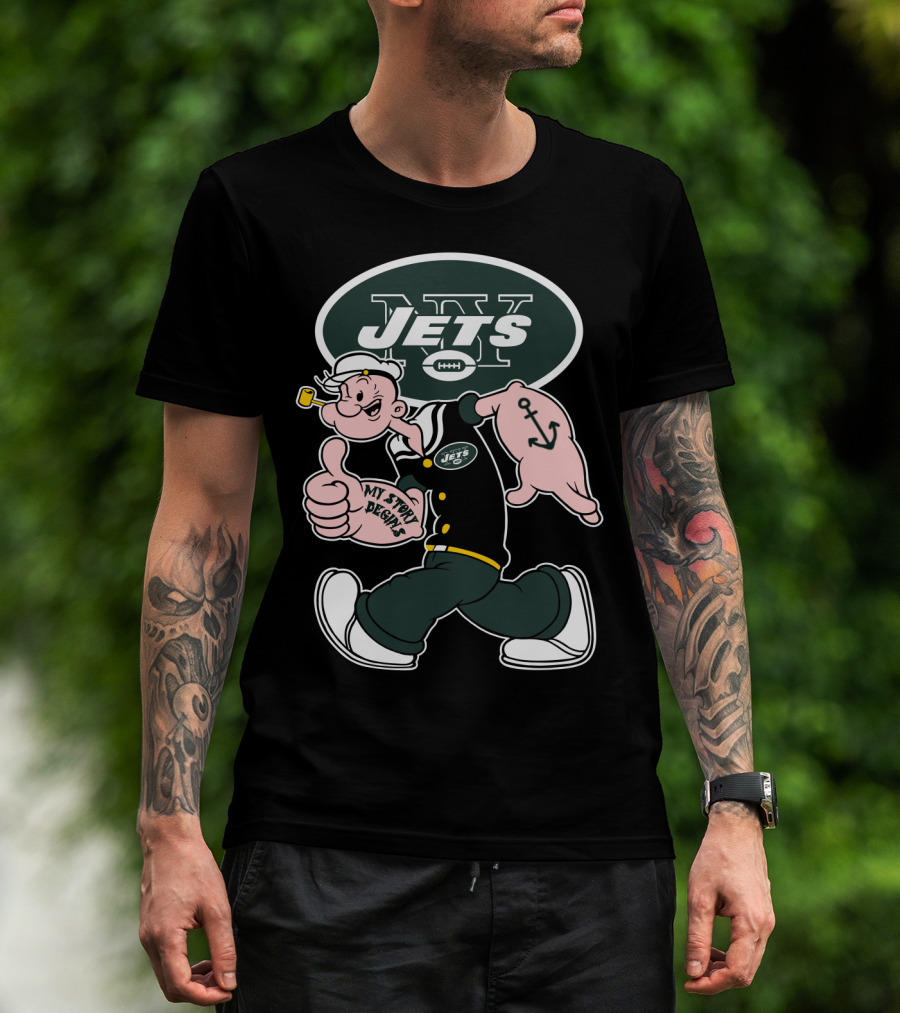 New York Jets Popeye My Story Begins T-Shirt