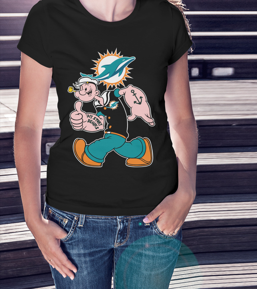 Miami Dolphins Popeye My Story Begins T-Shirt