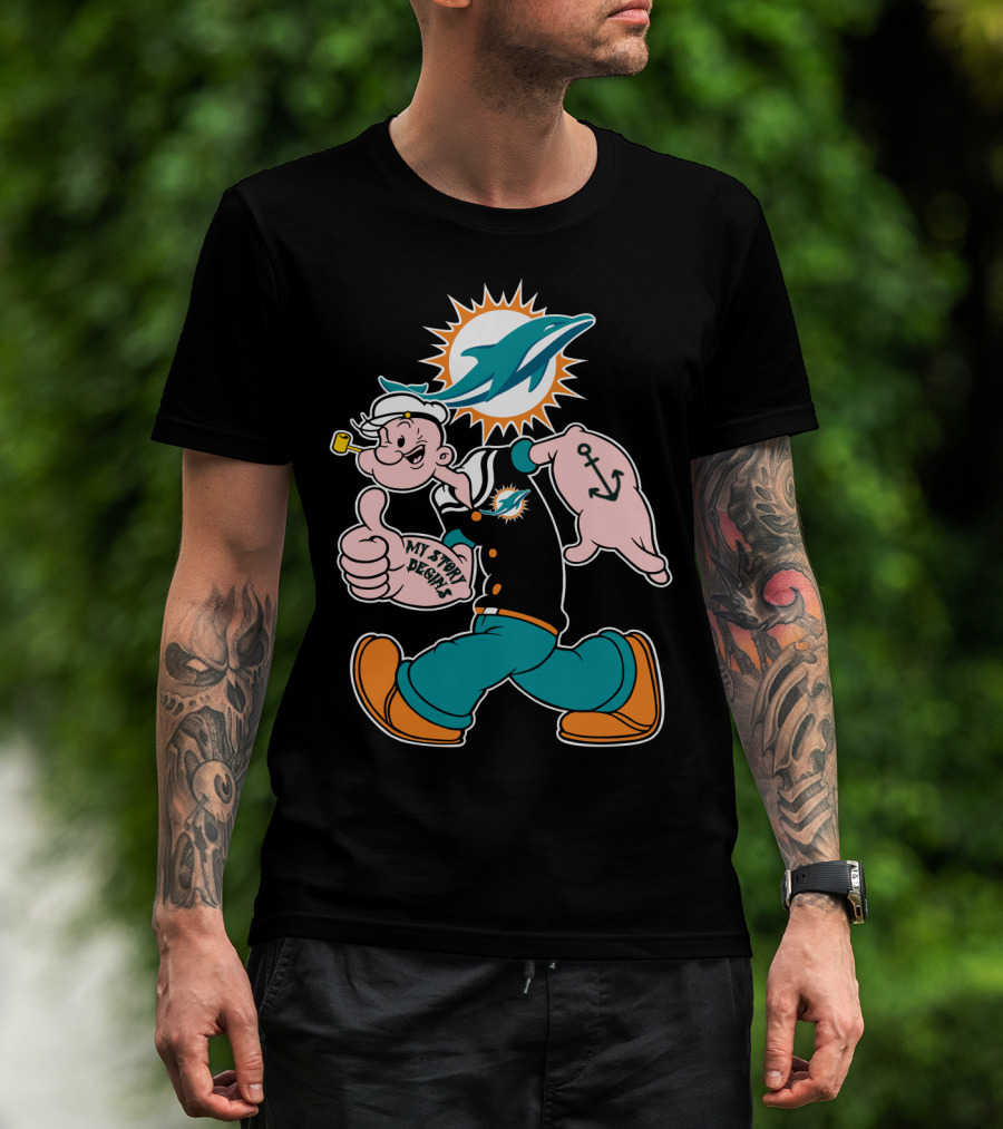 Miami Dolphins Popeye My Story Begins T-Shirt