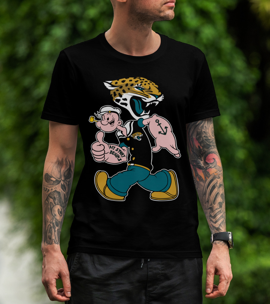 My Story Designs Jacksonville Jaguars Popeye Anchor T-Shirt