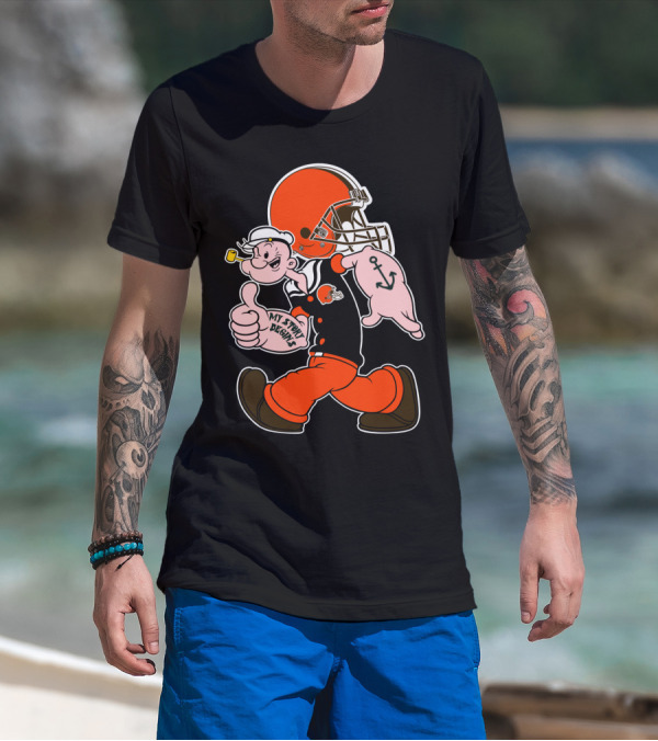 Popeye Cleveland Browns Cartoon Character T-Shirt