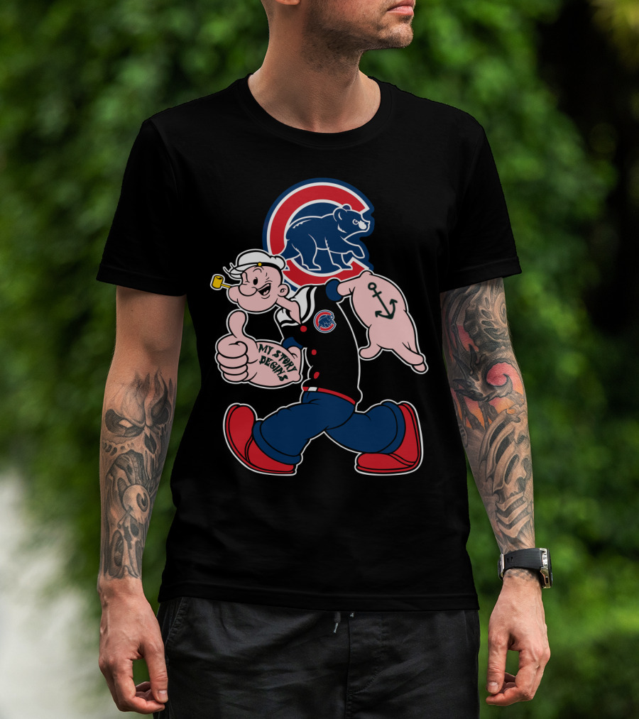 Popeye Chicago Cubs My Story Begins T-Shirt