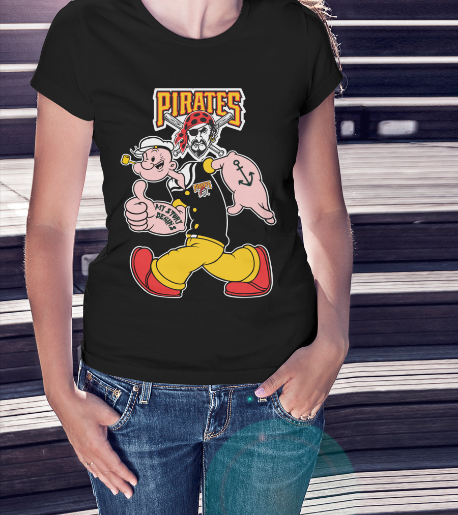 Pirates Popeye My Story Designs 51 Pittsburgh Pirates T-Shirt