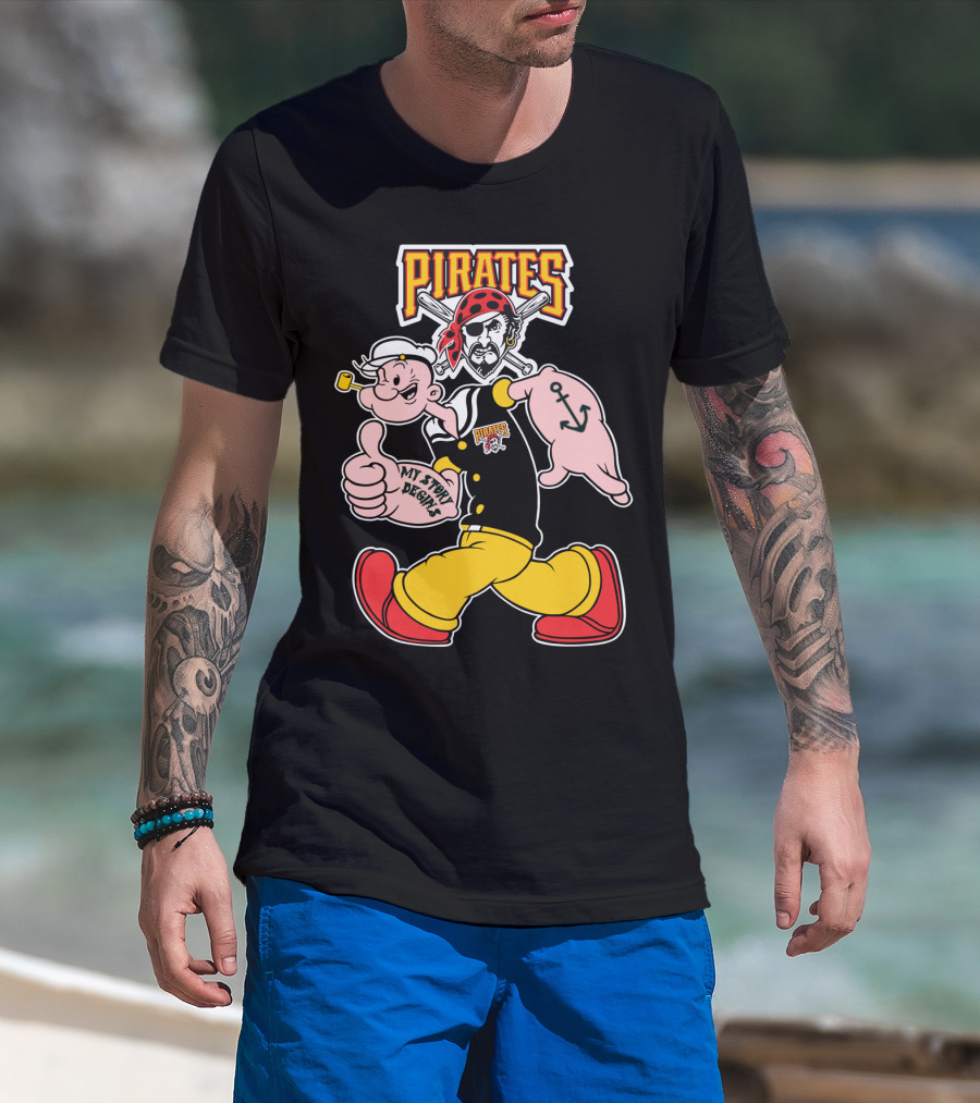 Pirates Popeye My Story Designs 51 Pittsburgh Pirates T-Shirt