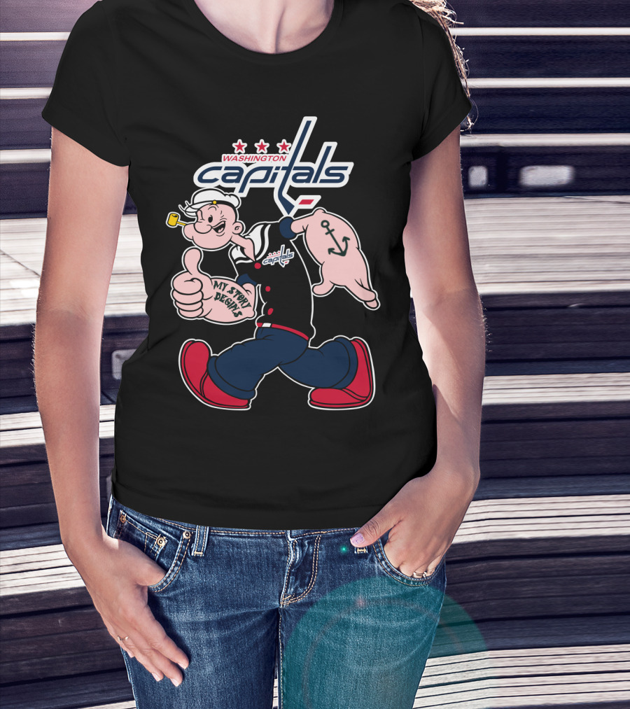 Washington Capitals Popeye My Story Begins T-Shirt