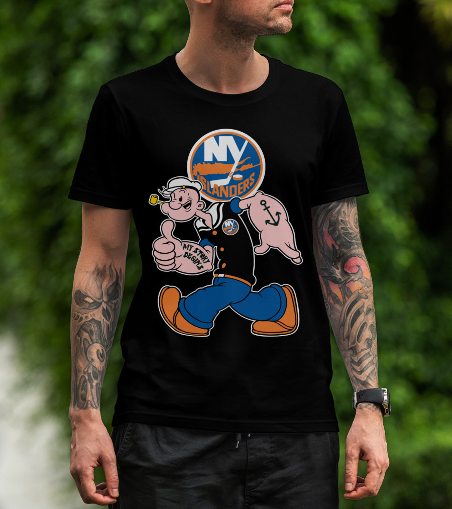Ny Islanders Popeye Thumbs Up Anchor Tattoo My Sport Designs T-Shirt