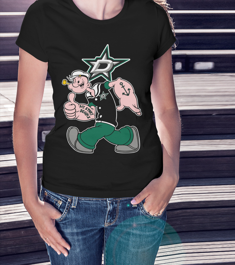 My Story Designs Dallas Stars Popeye Anchor 82 T-Shirt