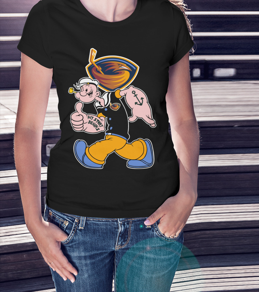 Atlanta Thrashers My Story Designs Popeye Hockey T-Shirt