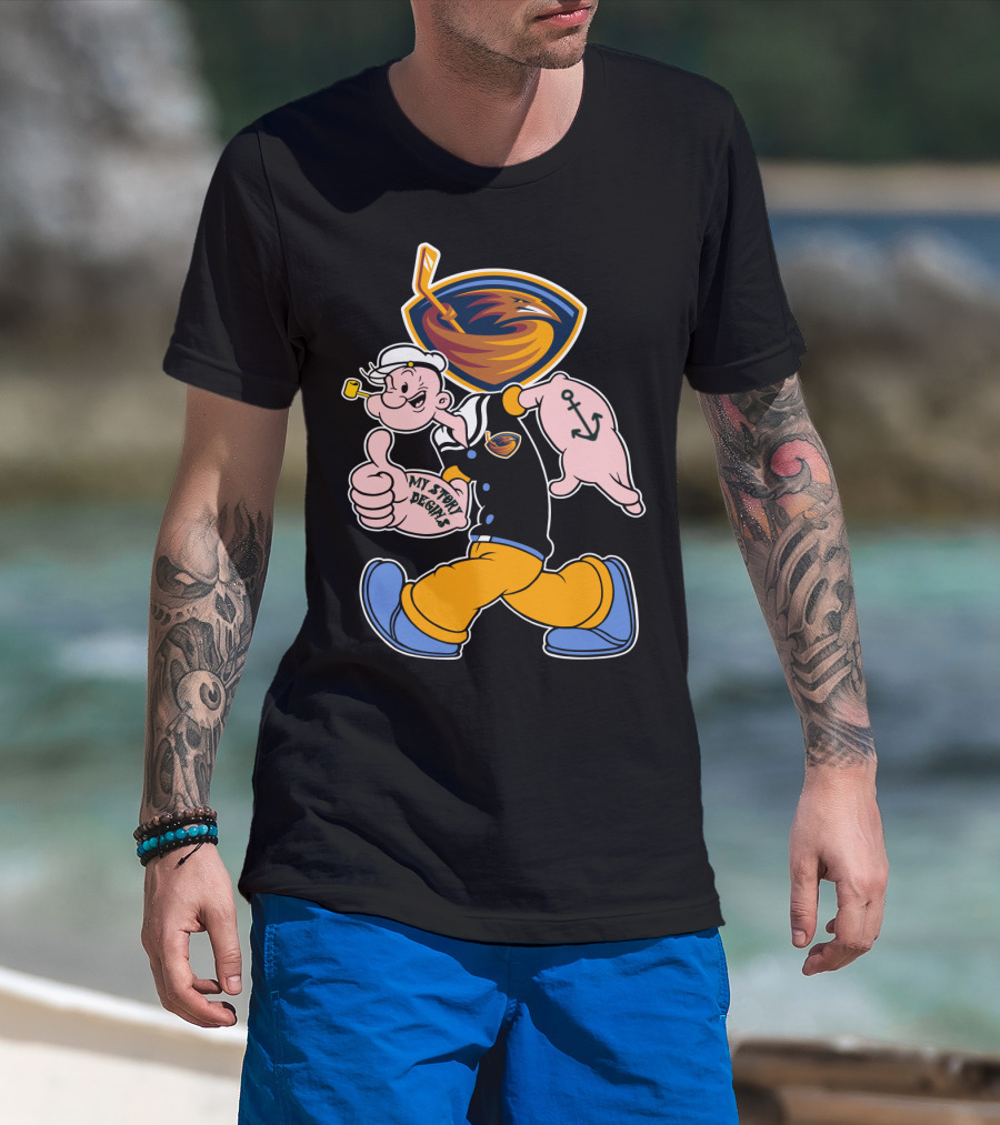 Atlanta Thrashers My Story Designs Popeye Hockey T-Shirt