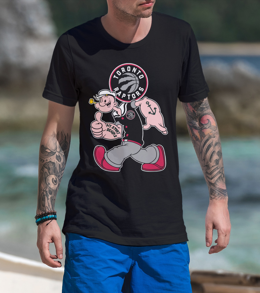 Toronto Raptors '95 My Story Begins Popeye T-Shirt