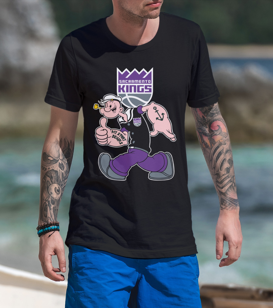Sacramento Kings My Story Begins Popeye Anchor T-Shirt