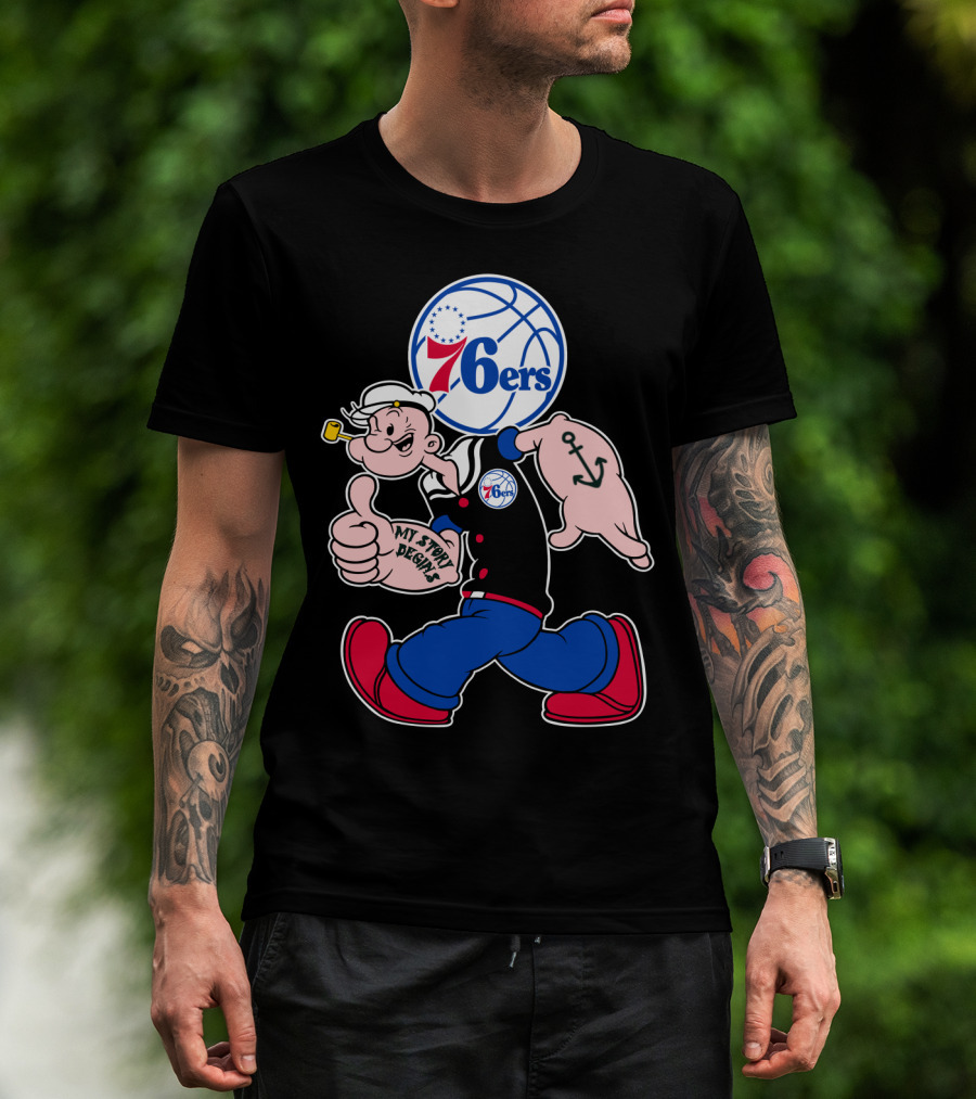 Philadelphia 76ers Popeye My Story Begins T-Shirt