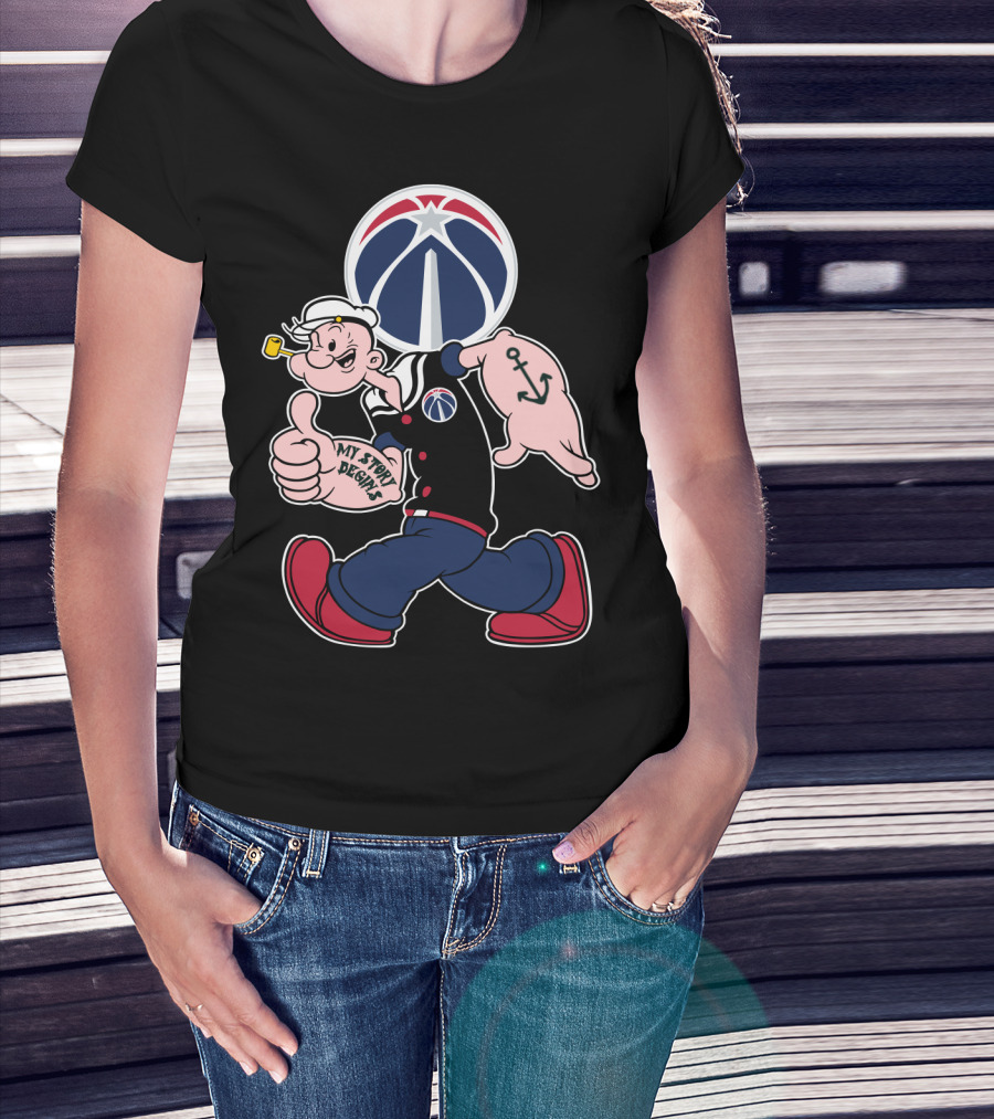 Washington Wizards Popeye My Story Designs T-Shirt