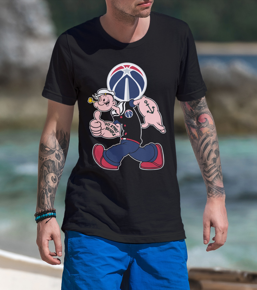 Washington Wizards Popeye My Story Designs T-Shirt
