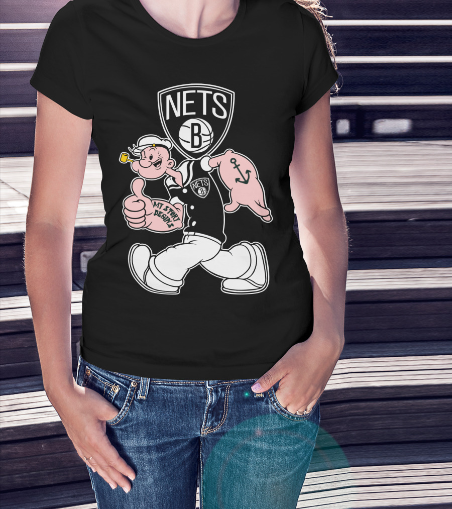 Brooklyn Nets My Story Begins Popeye 120 T-Shirt