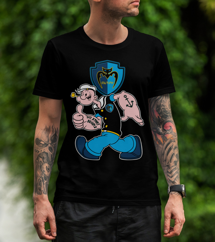 Tampa Bay Mutiny Popeye My Story Begins 124 Anchor Shield T-Shirt