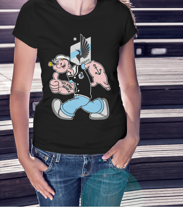 Minnesota United Fc Popeye My Story Designs Anchor T-Shirt