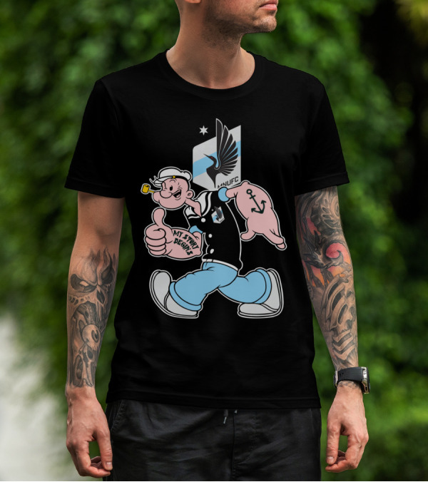 Minnesota United Fc Popeye My Story Designs Anchor T-Shirt