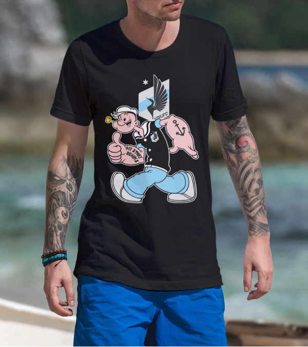 Minnesota United Fc Popeye My Story Designs Anchor T-Shirt