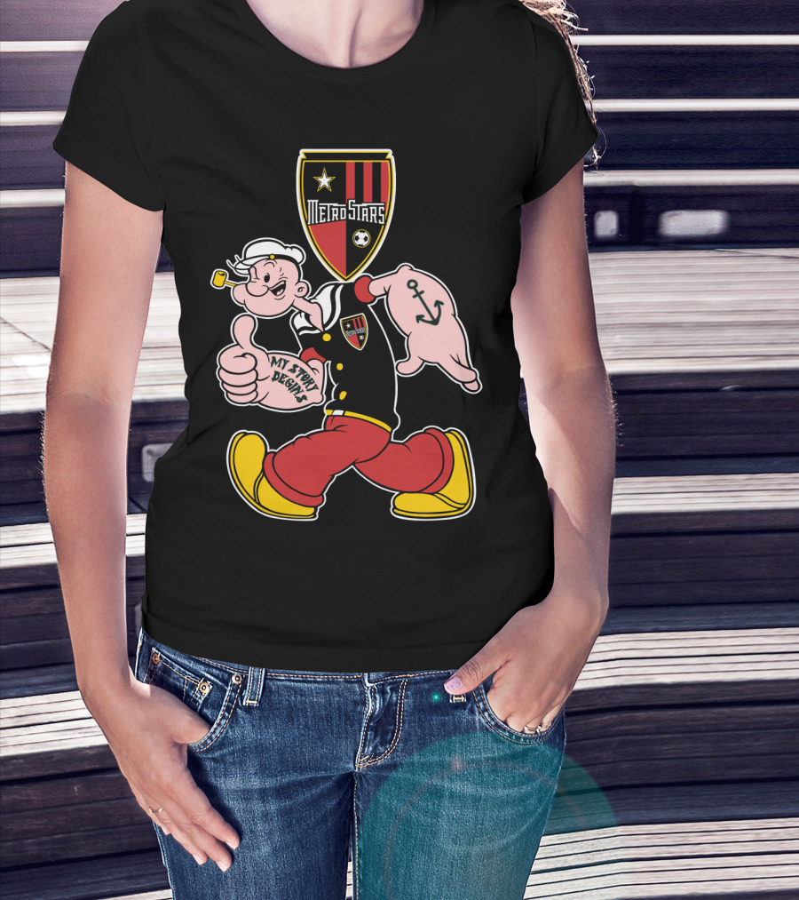 Metrostars My Story Begins Popeye Anchor Soccer T-Shirt