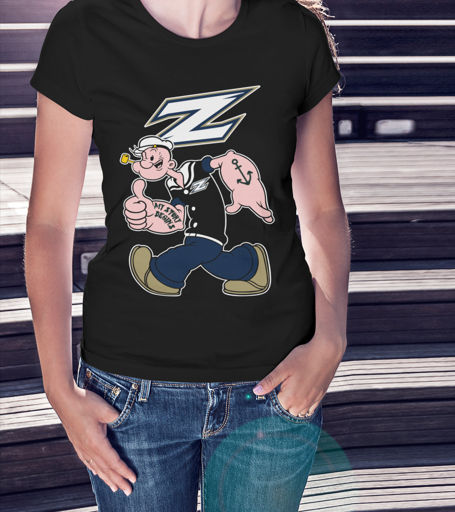 Akron Zips Navy Sailor Character 170 T-Shirt