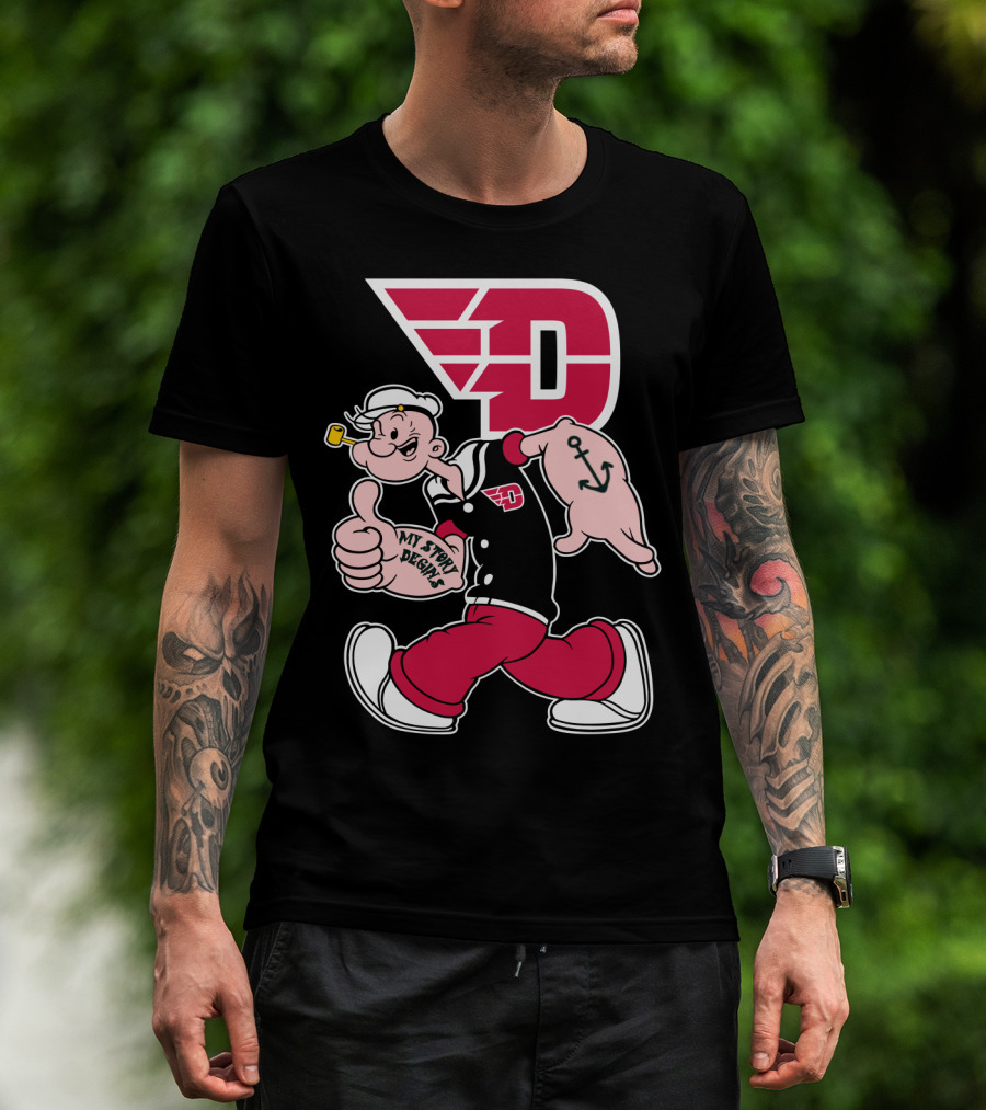 Dayton Flyers 176 Popeye Thumbs Up T-Shirt