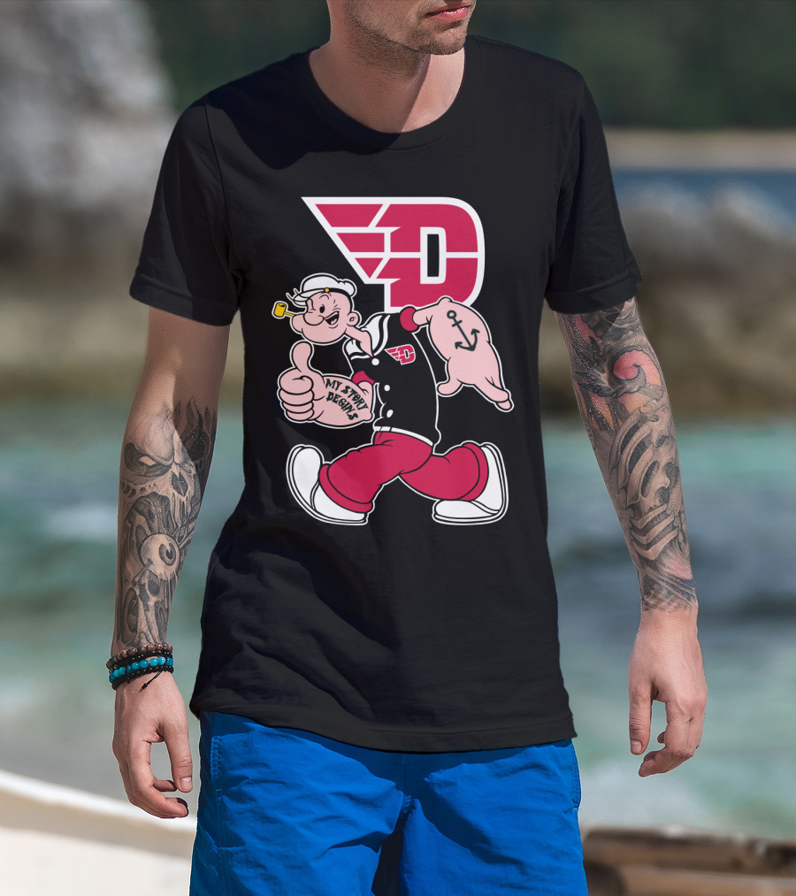 Dayton Flyers 176 Popeye Thumbs Up T-Shirt