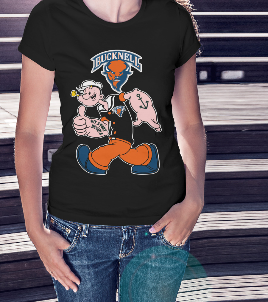 Bucknell Bison Popeye My Story Begins Anchors T-Shirt