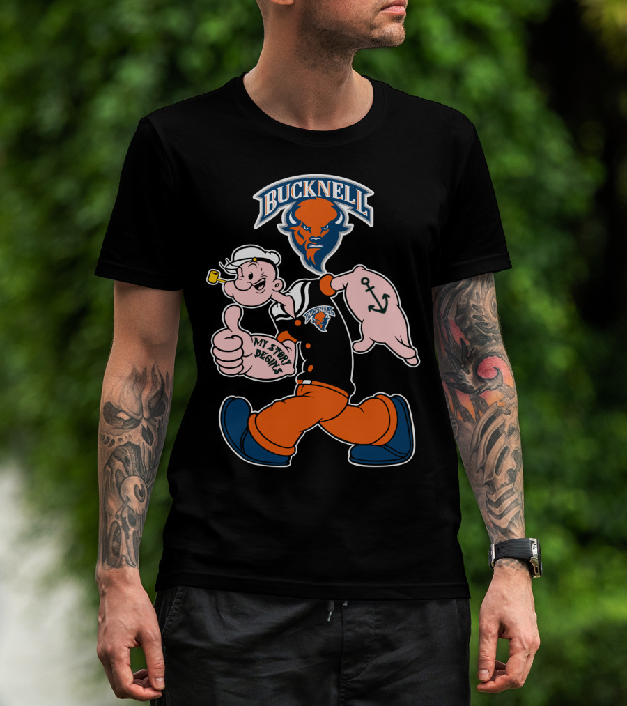Bucknell Bison Popeye My Story Begins Anchors T-Shirt