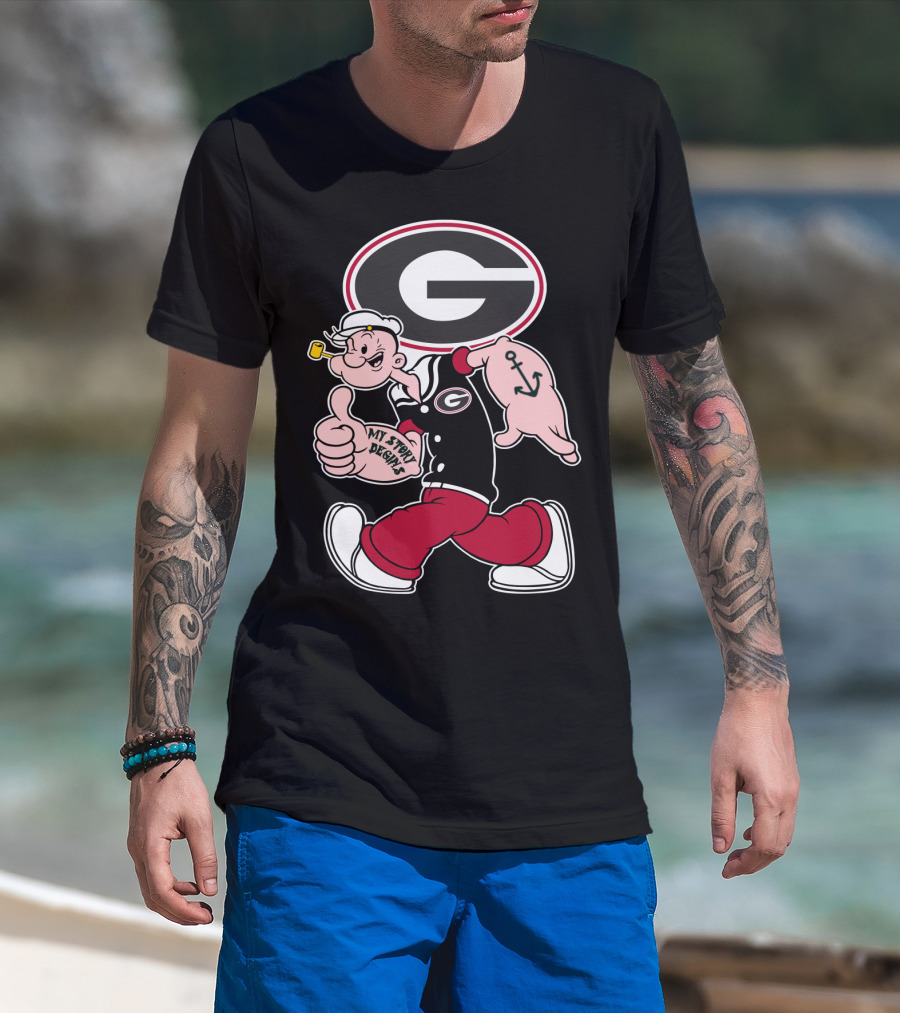 Georgia Bulldogs Popeye My Story Designs T-Shirt