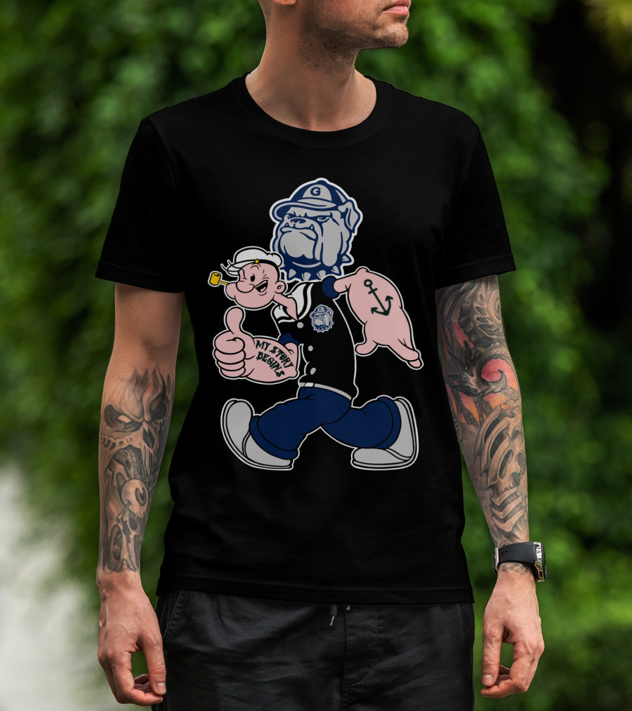 Popeye Georgetown Hoyas My Story Begins Anchor Bulldog Vintage 203 T-Shirt
