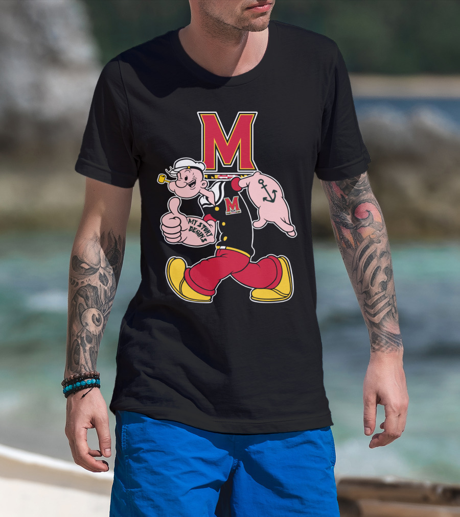 M Maryland Terrapins My Story Begins Walking Sailor T-Shirt