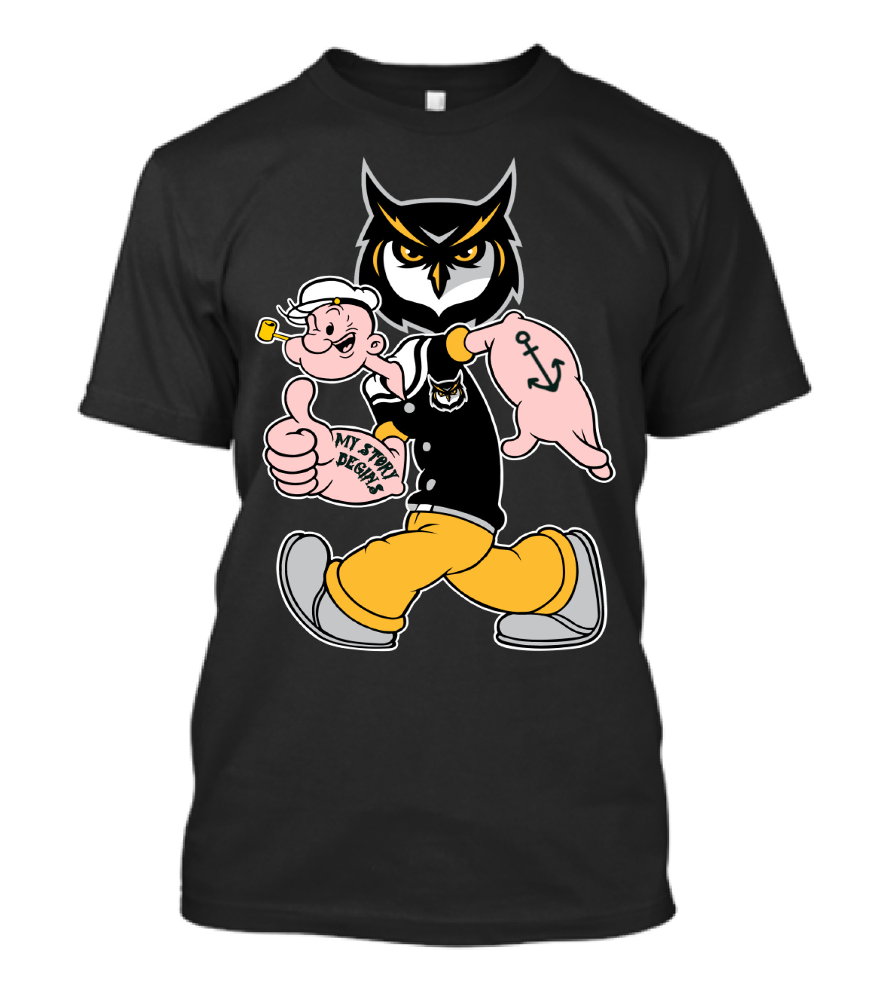 Kennesaw St Owls My Story Designs Popeye Anchor T-Shirt