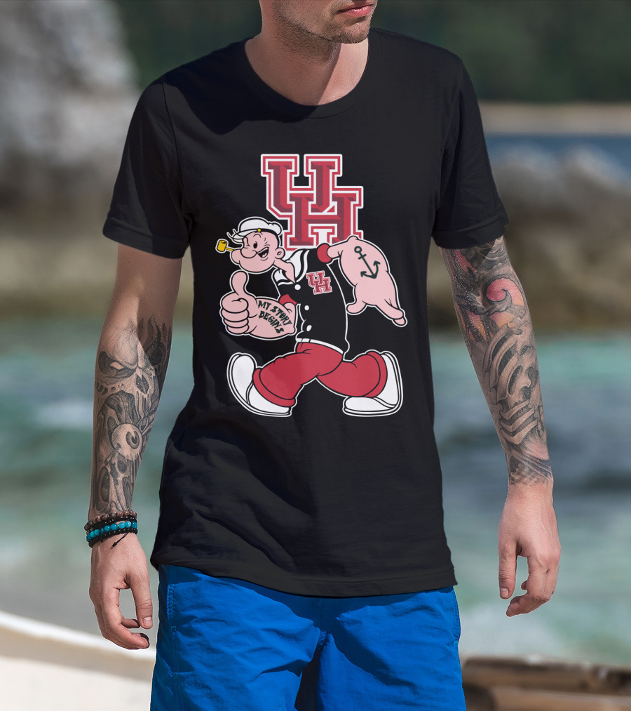 Uh Houston Cougars My Story Begins Popeye Anchor T-Shirt
