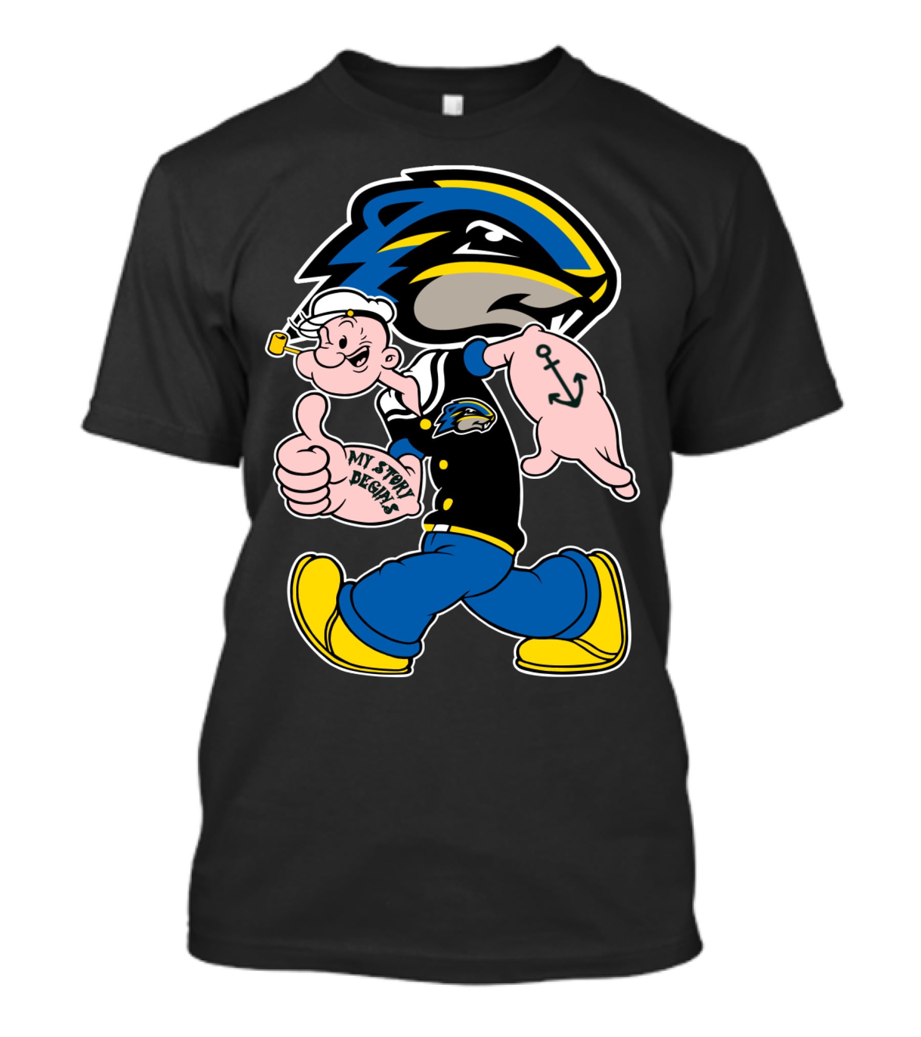 Goucher Gophers My Story Begins Walker With Anchor Tattoo T-Shirt