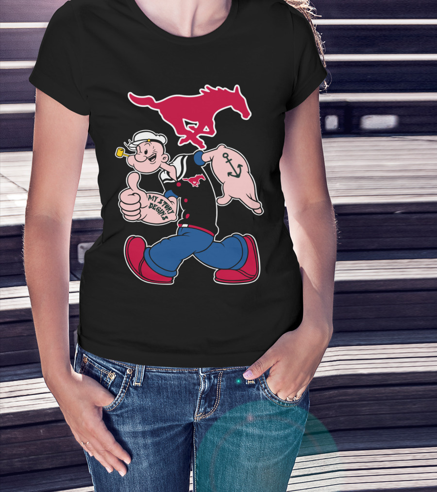 Smu Mustangs Popeye My Story Begins T-Shirt