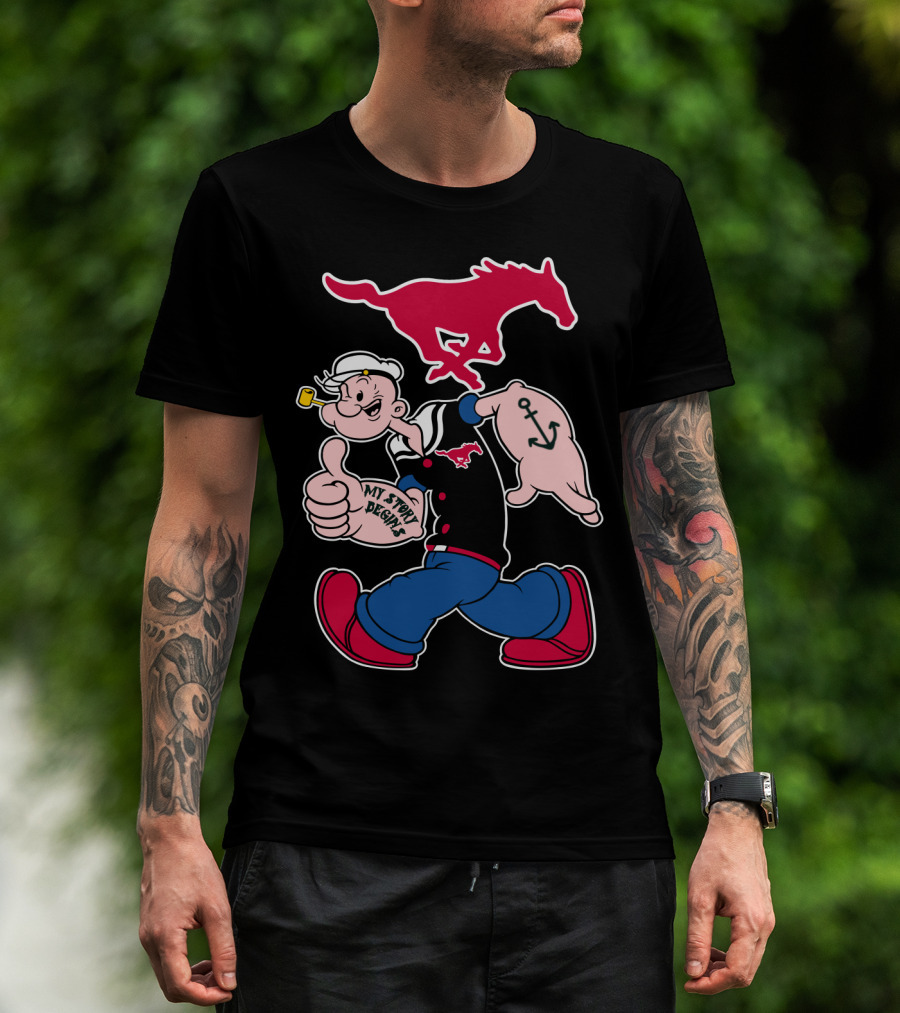 Smu Mustangs Popeye My Story Begins T-Shirt