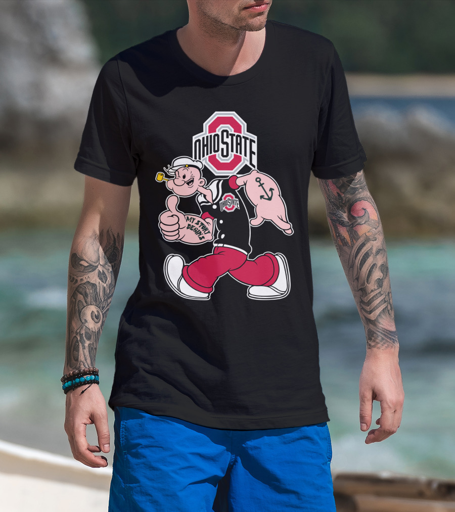 Ohio State Buckeyes Vintage Cartoon Sailor Character T-Shirt