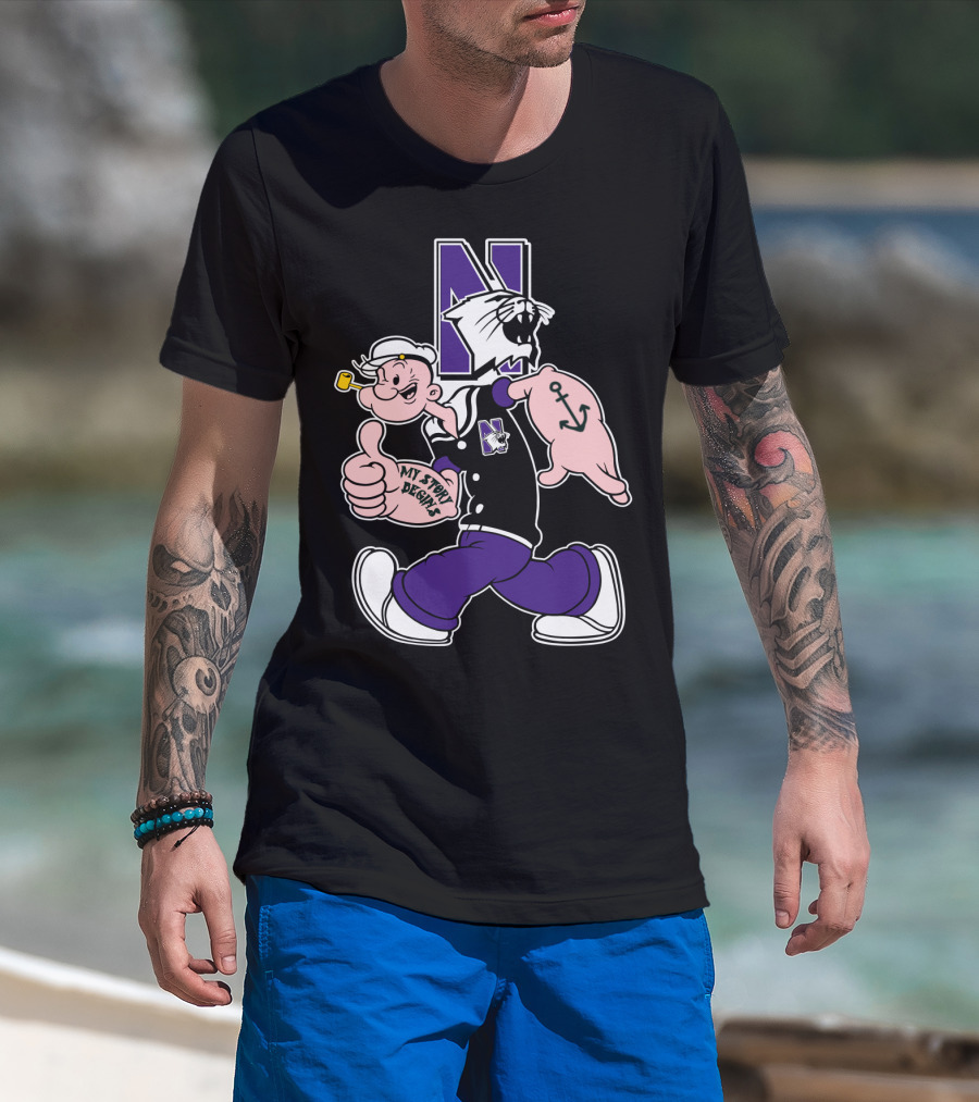 Northwestern Wildcats Popeye My Story Designs T-Shirt
