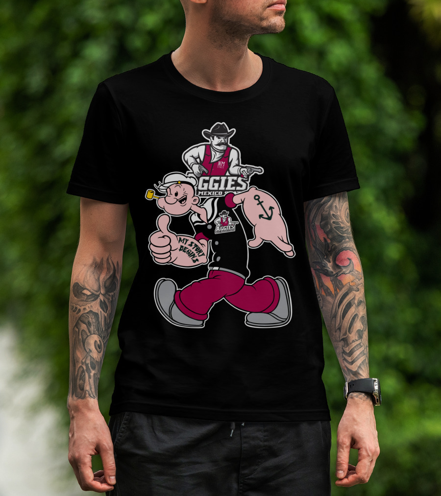 Popeye My Story Designs New Mexico State Aggies T-Shirt