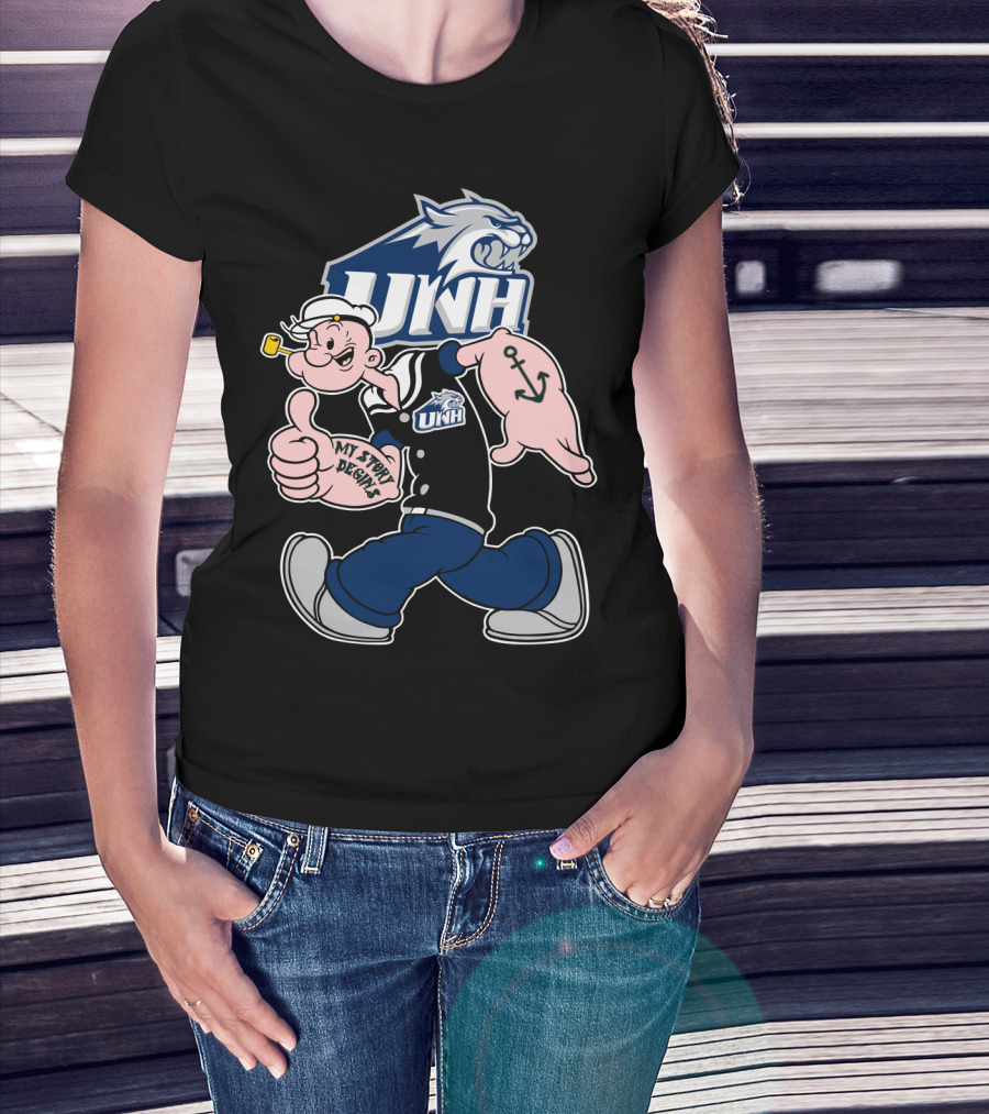 Unh Wildcats Popeye My Story Begins T-Shirt
