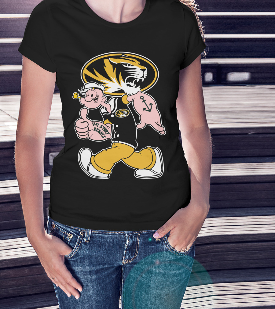 Missouri Tigers My Story Designs Popeye Anchor T-Shirt